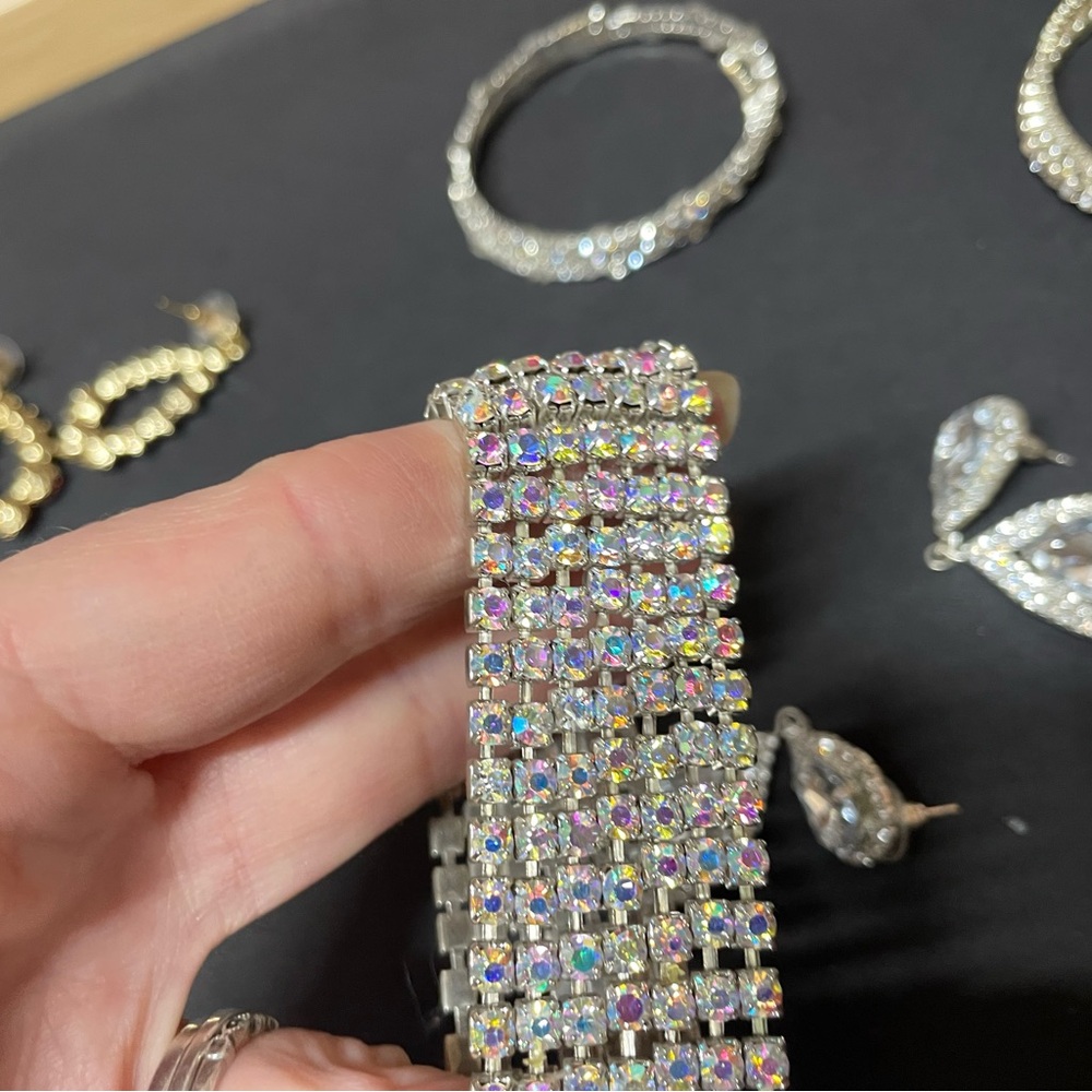 Rhinestone Stackable Bangle Stretch Bracelets And… - image 3